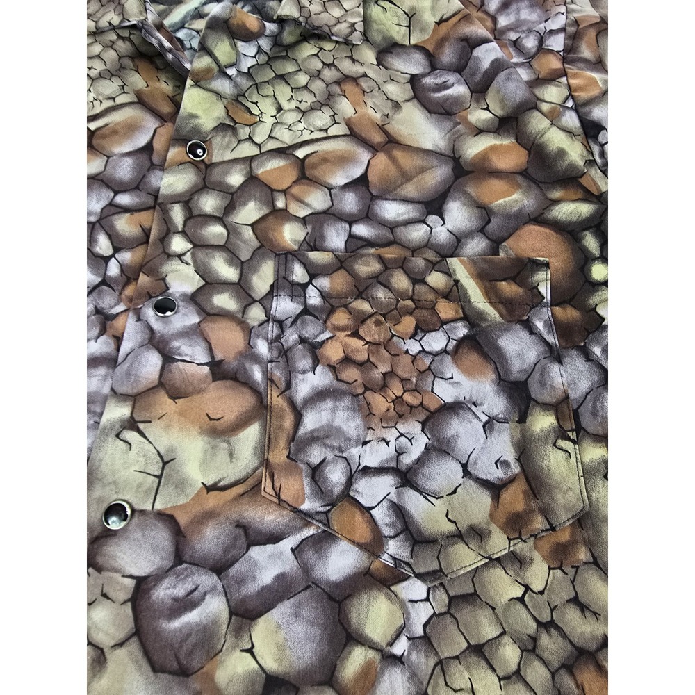 Rare Multi Colored 70's Retro Geometric Damon Disco Shirt Vintage Men's XL Party - Picture 4 of 8